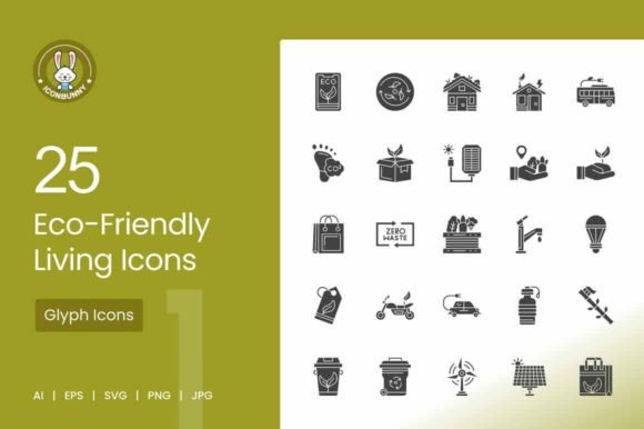 Eco-Friendly Living Glyph Icons Review