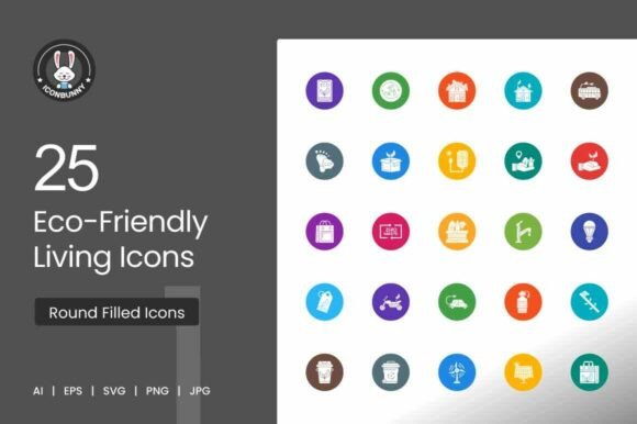 Eco-Friendly Living Round Filled Icons Graphics Review