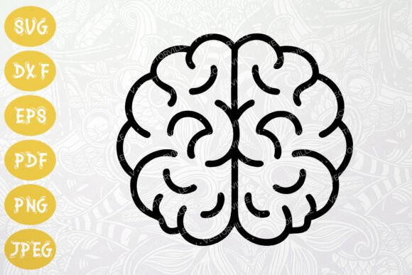 Minimal Brain Icon SVG for Mental Health Graphics and Icons Review