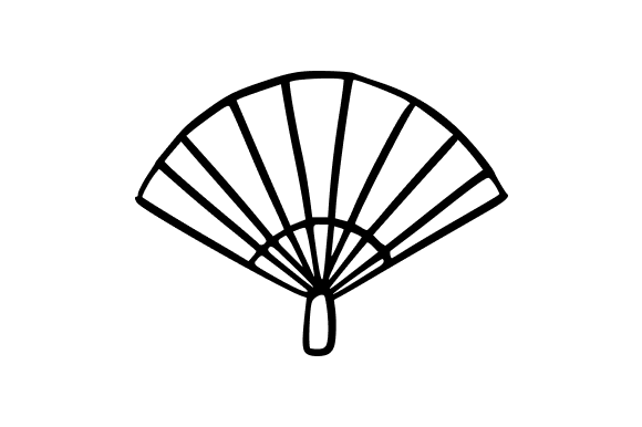 Outline Japanese Paper Fan Graphics and Illustrations Review
