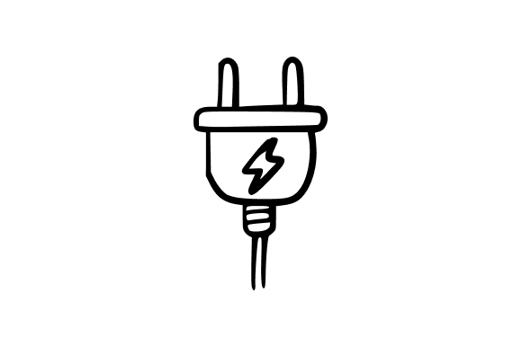 Power Plug with Lightning Bolt Graphics and Illustrations Review