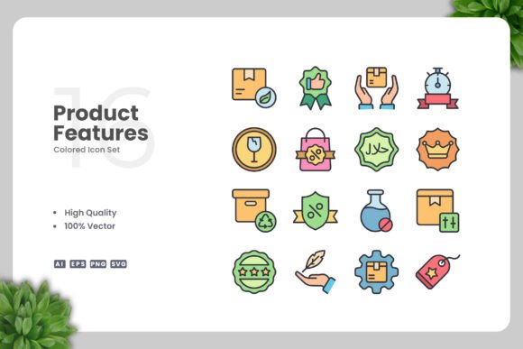 Product Features Colored Icons: A Designer’s Review for Small Business Graphics
