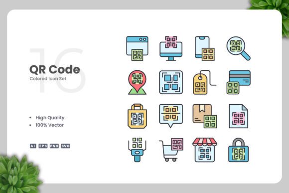QR Code Colored Icons Graphics Review