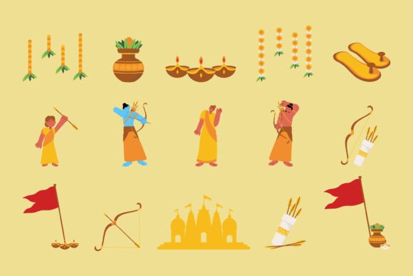 Rama Navami Festival Illustration Graphics and Illustrations