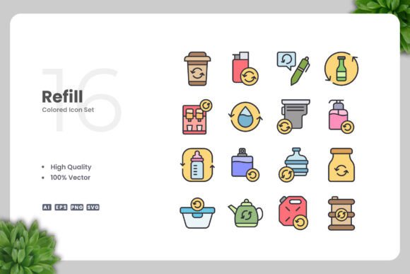 Refill Colored Icons Graphics Review
