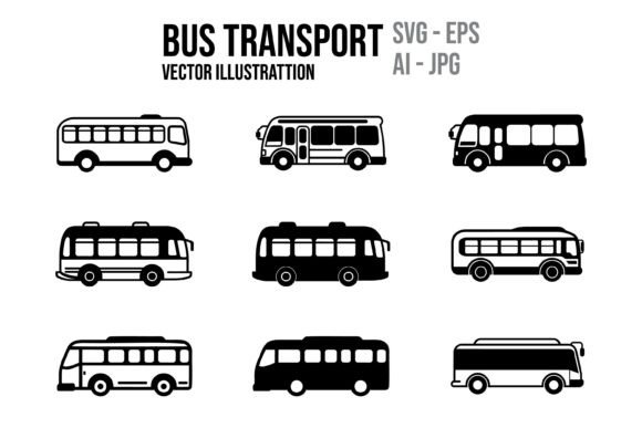 Set of Icon Vector Bus Graphics and Icons