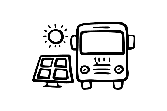 Solar Powered Bus Graphics and Illustrations Review