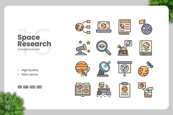 Space Research Colored Icons Embroidery Review