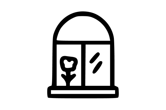 Window with Flowers Outline Graphics and Illustrations Review